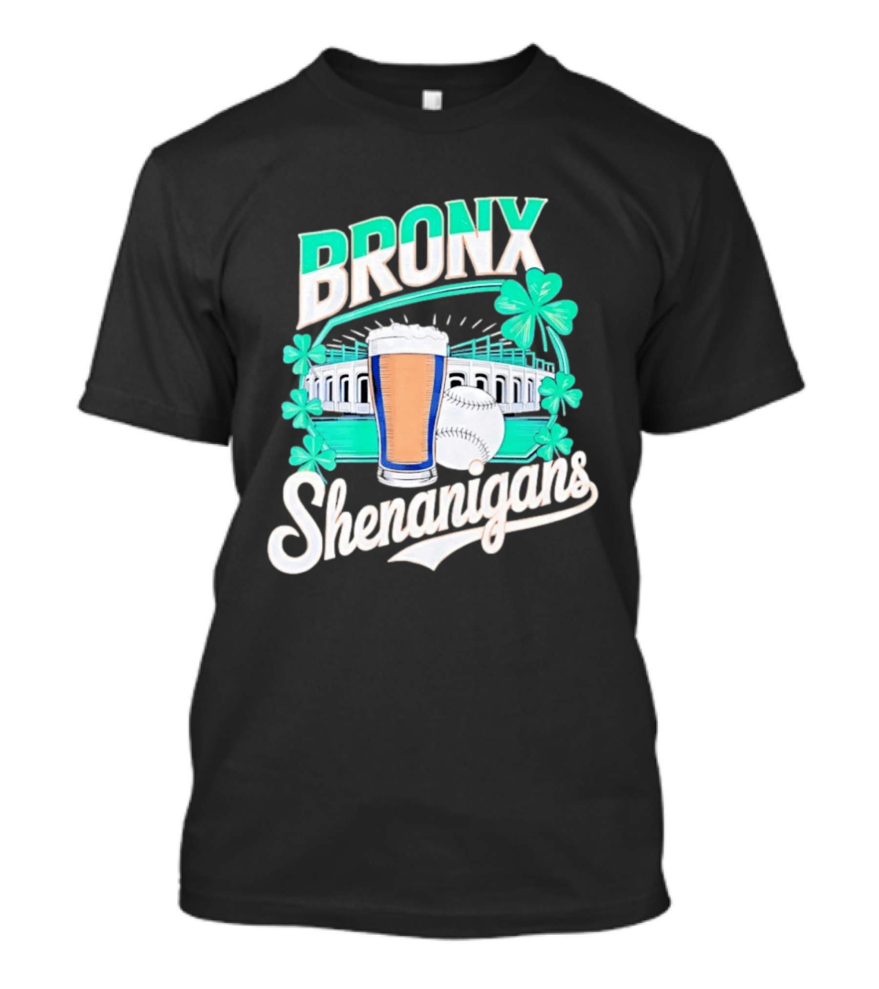 Bronx Shenanigans Beer Baseball Stadium Clover St Patricks Day 2026 T-Shirt