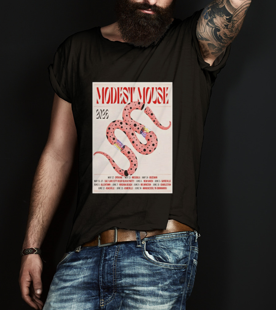 Modest Mouse Tour 2026 Spokane Missoula Bozeman Asheville Salt Lake City Sayreville Virginia Beach Wilmington Manchester T-Shirt