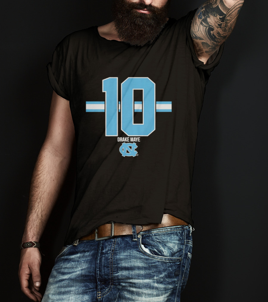 Drake Maye 10 North Carolina Tar Heels Football UNC T-Shirt