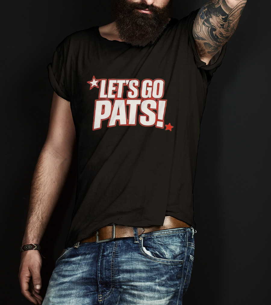 New England Patriots Let's Go Pats Star Fan Cheer T-Shirt