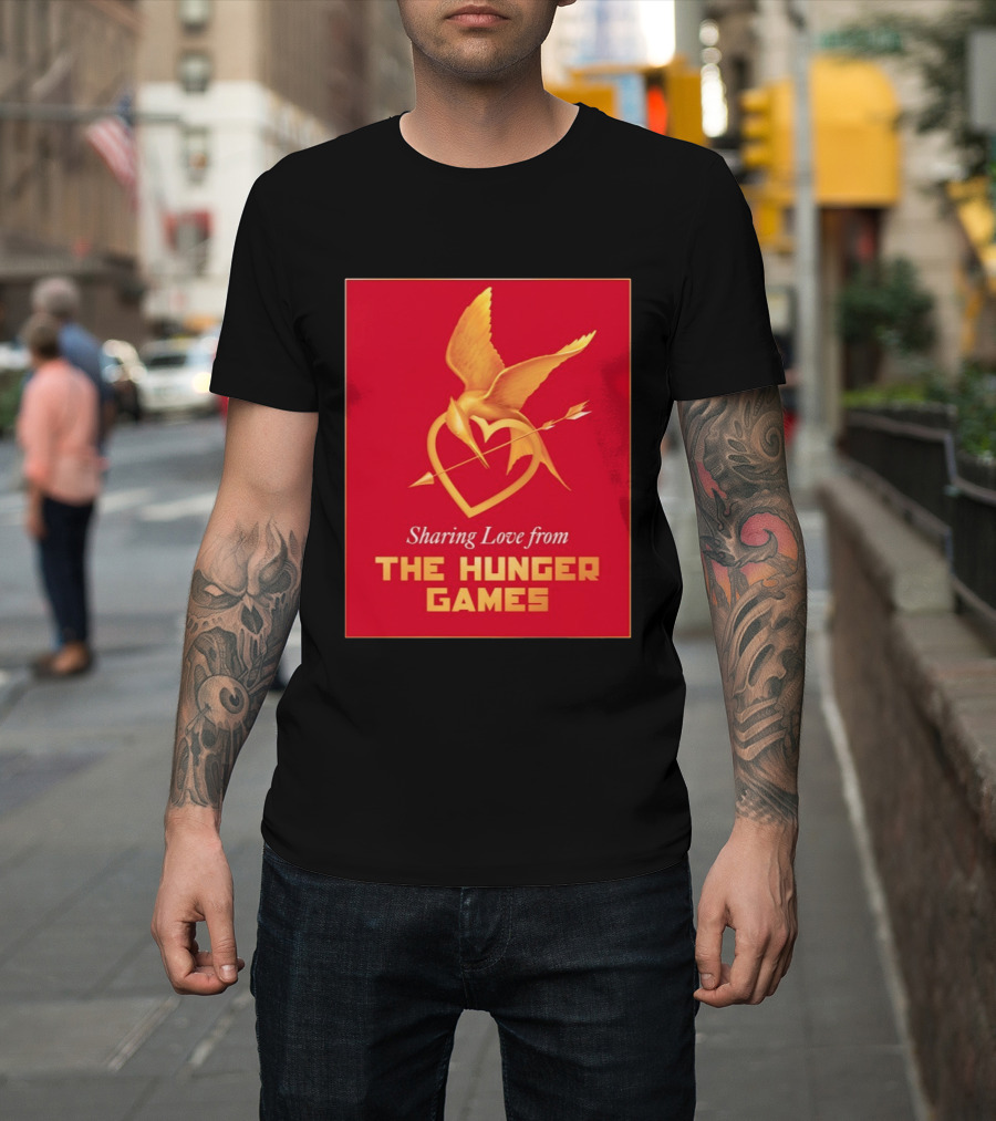 Sharing Love From The Hunger Games Mockingjay Heart T-Shirt