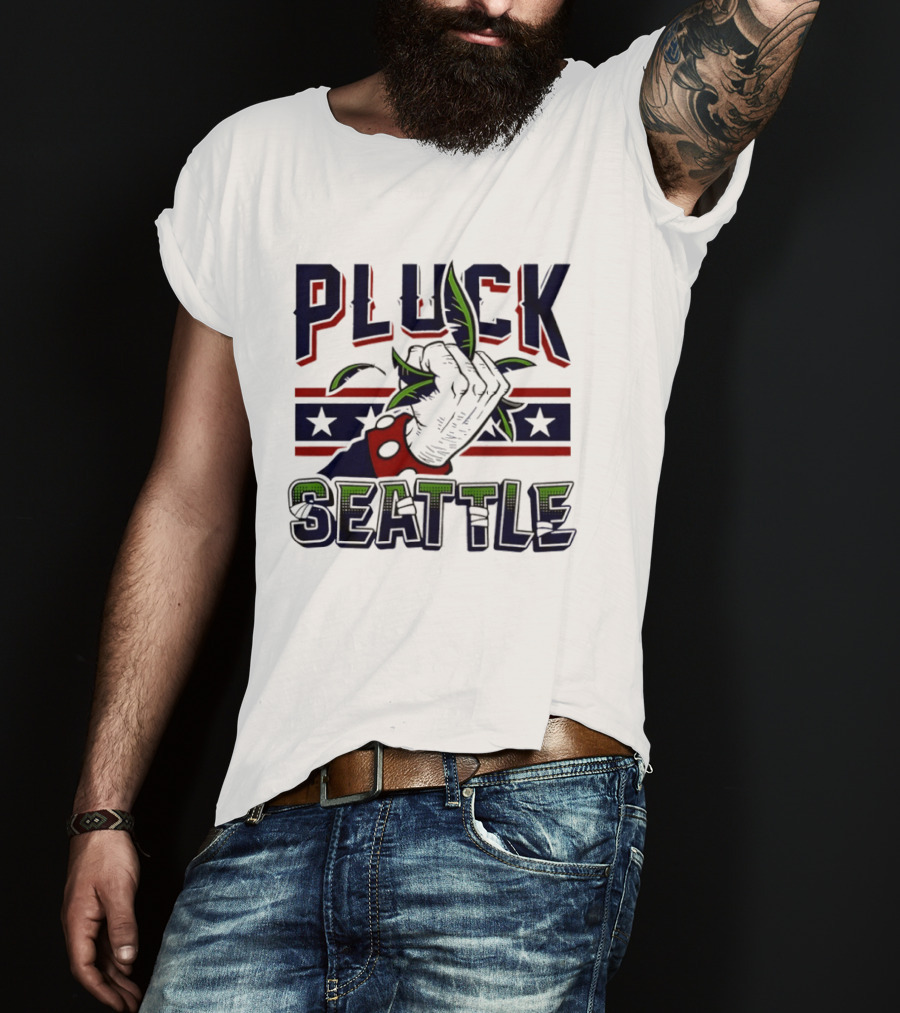 Pluck Seattle Seahawks Fist Stars And Stripes T-Shirt
