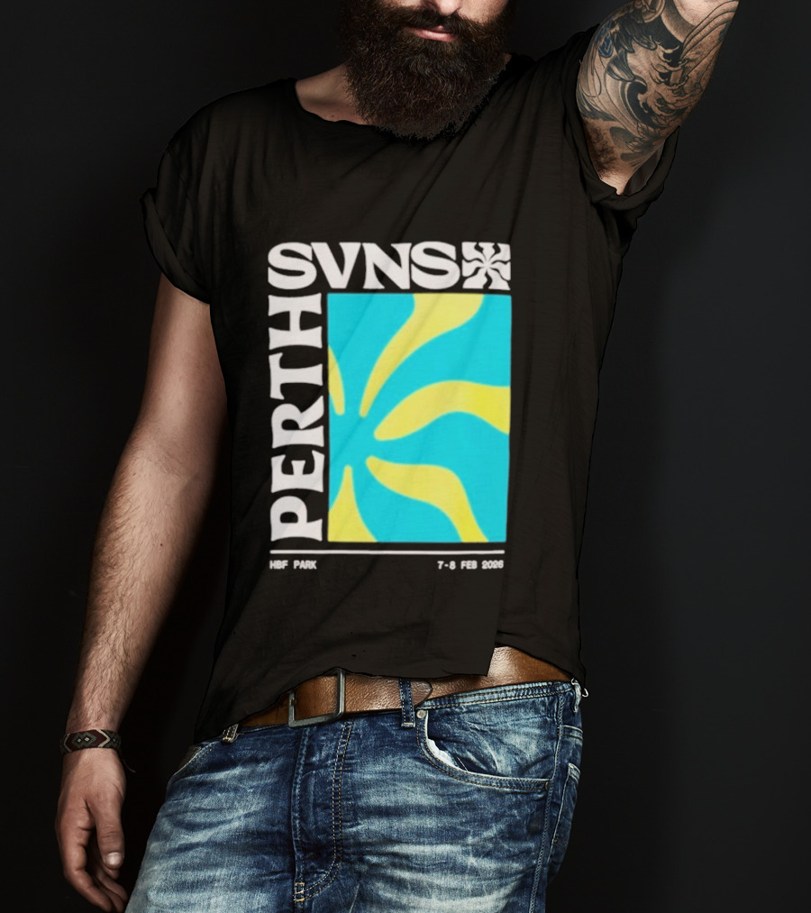 SVNS Perth 2026 Event 7 8 Feb Yellow Blue T-Shirt