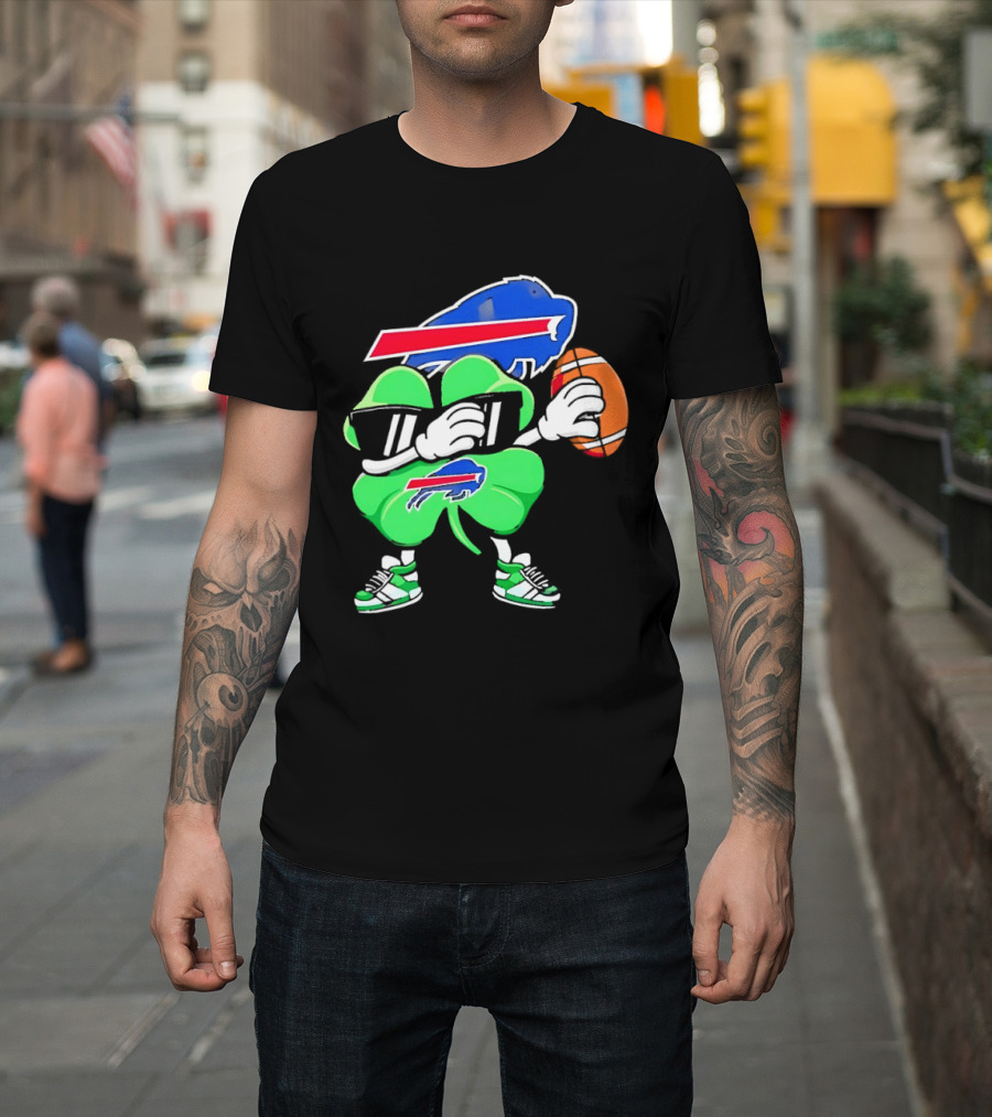 Buffalo Bills St Patrick's Day Shamrock Football T-Shirt