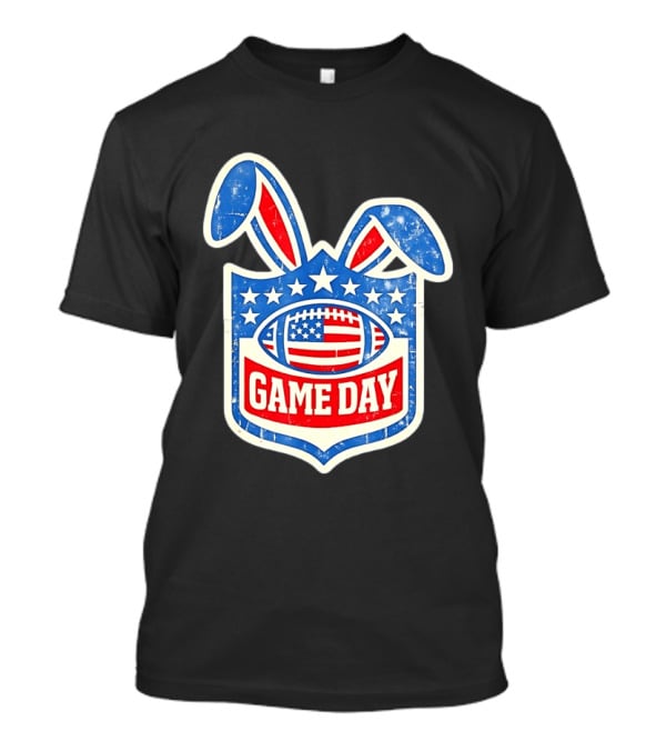 Easter Football Game Day American Bad Bunny Stars Stripes T-Shirt