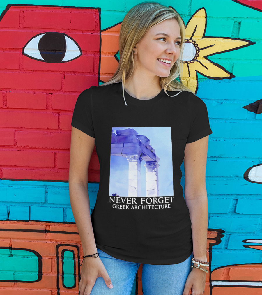 Never Forget Greek Architecture Two Columns T-Shirt