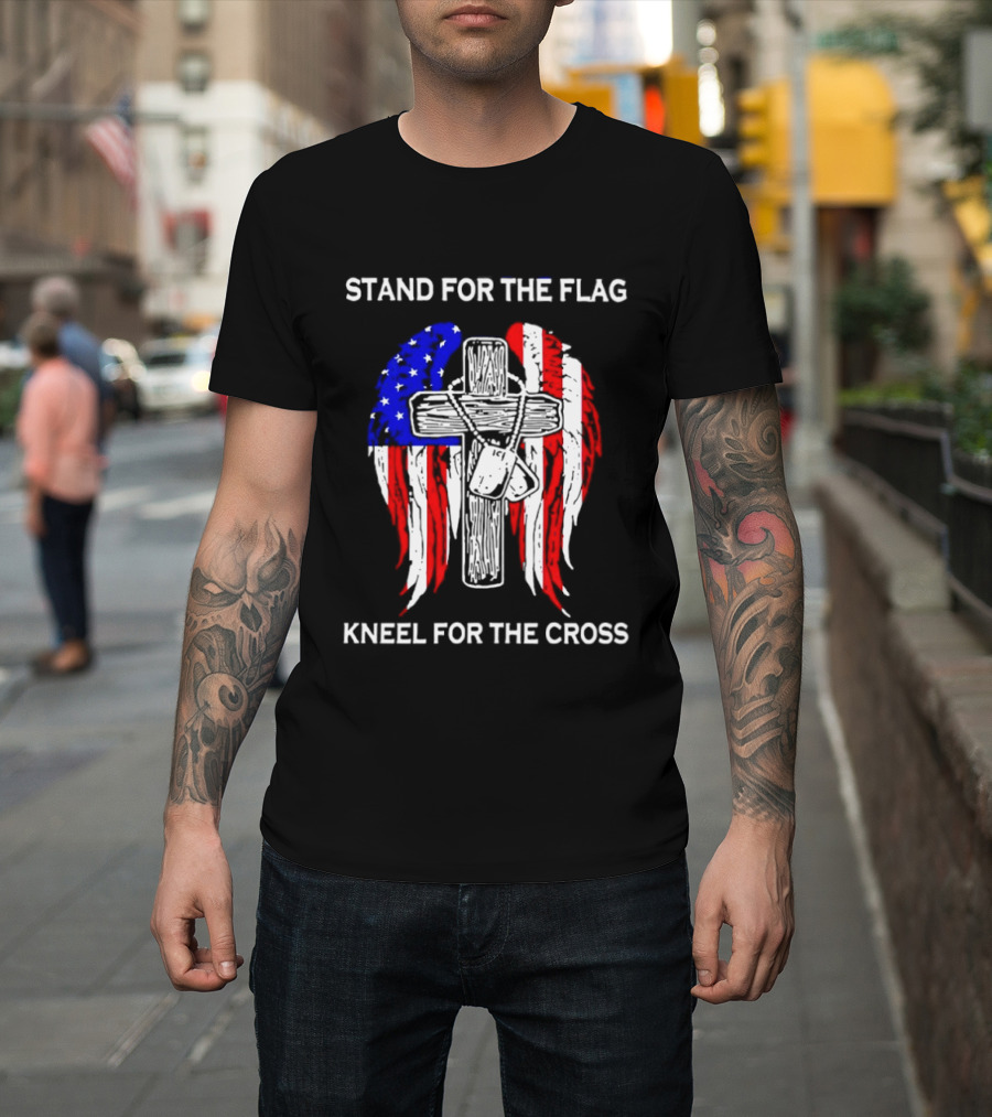Stand For The Flag Kneel For The Cross USA Wings T-Shirt