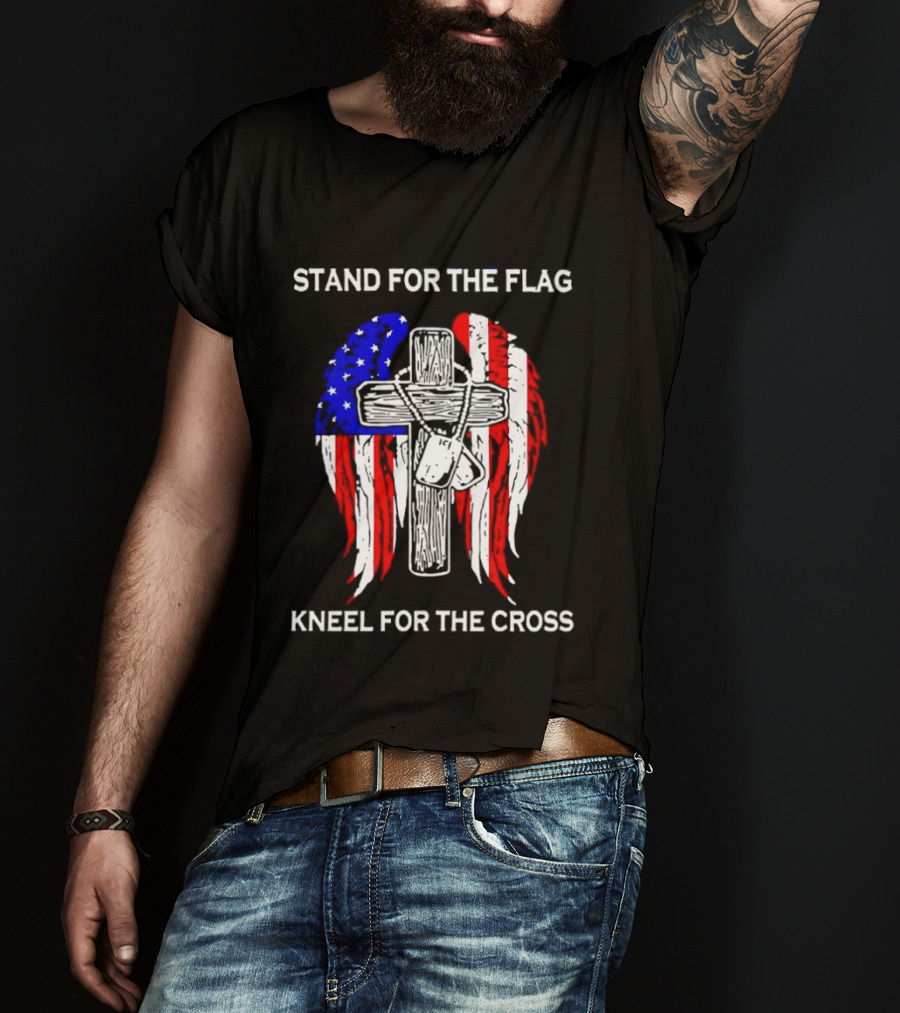 Stand For The Flag Kneel For The Cross USA Wings T-Shirt