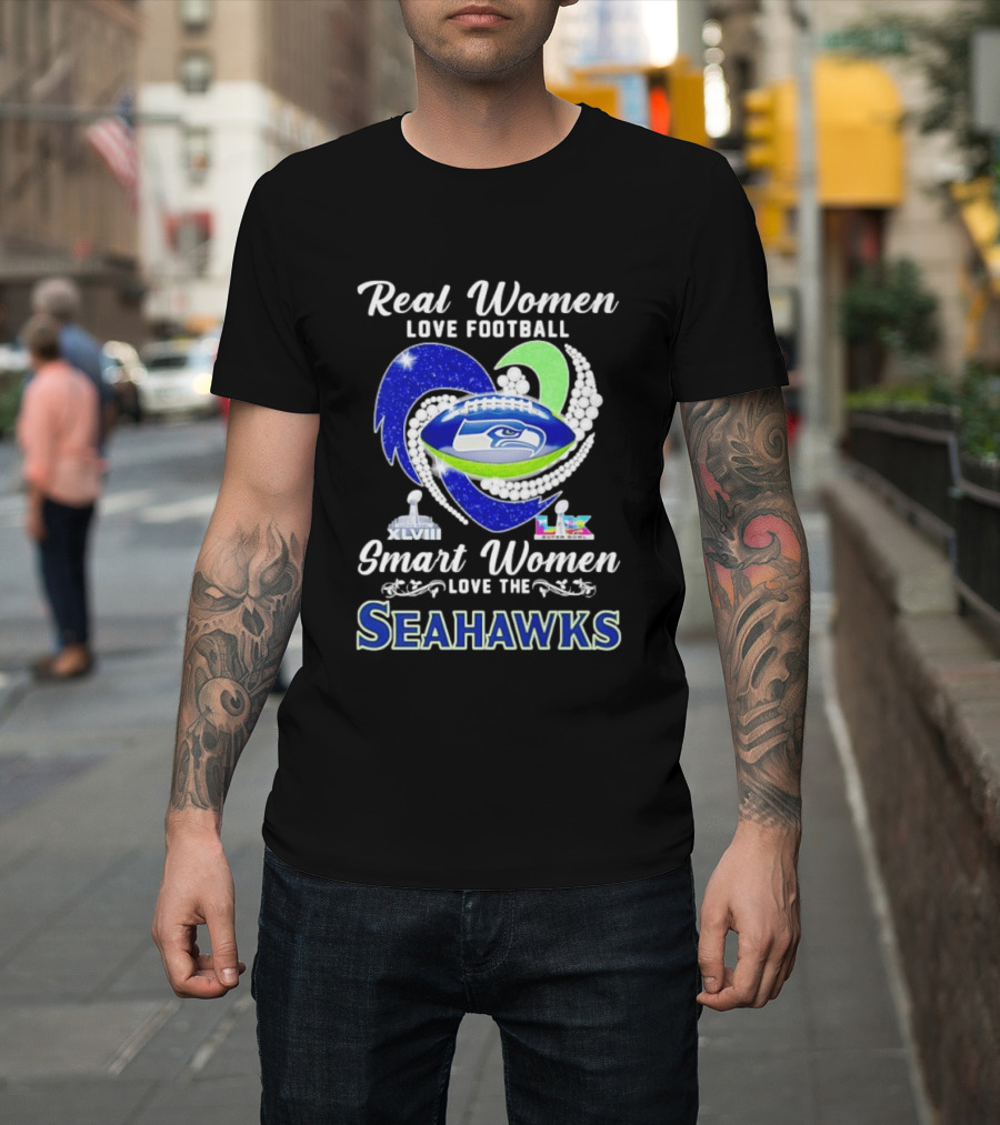Real Women Love Football Smart Women Love the Seattle Seahawks Super Bowl XLVIII Champions T-Shirt