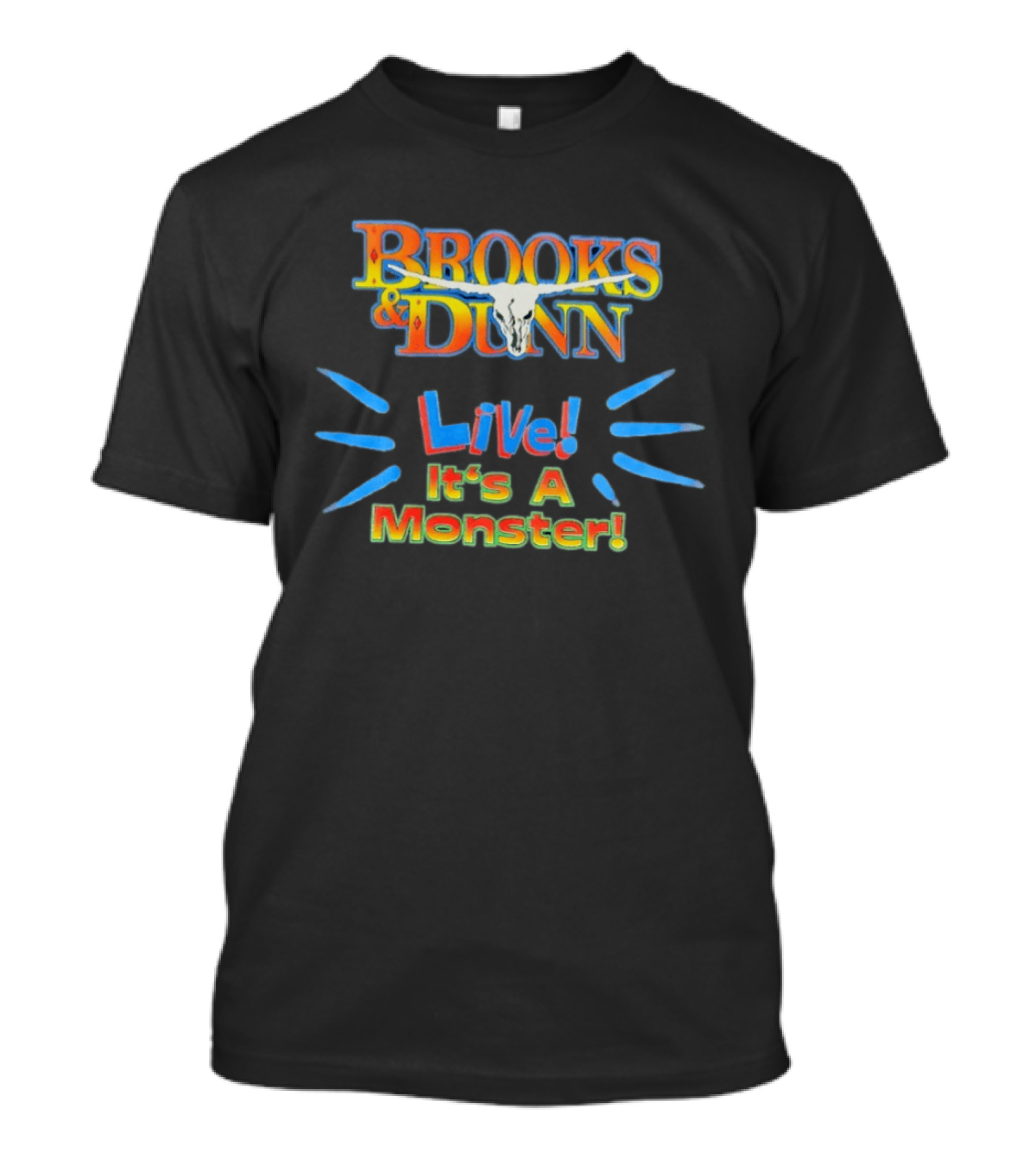 Brooks And Dunn Live It's A Monster Tour Graphic With Skull T-Shirt
