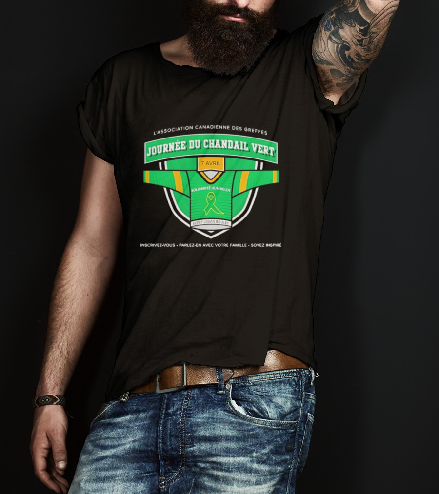 L'association Canadienne Des Greffes Solidarité Humboldt Journée Du Chandail Vert Avril T-Shirt