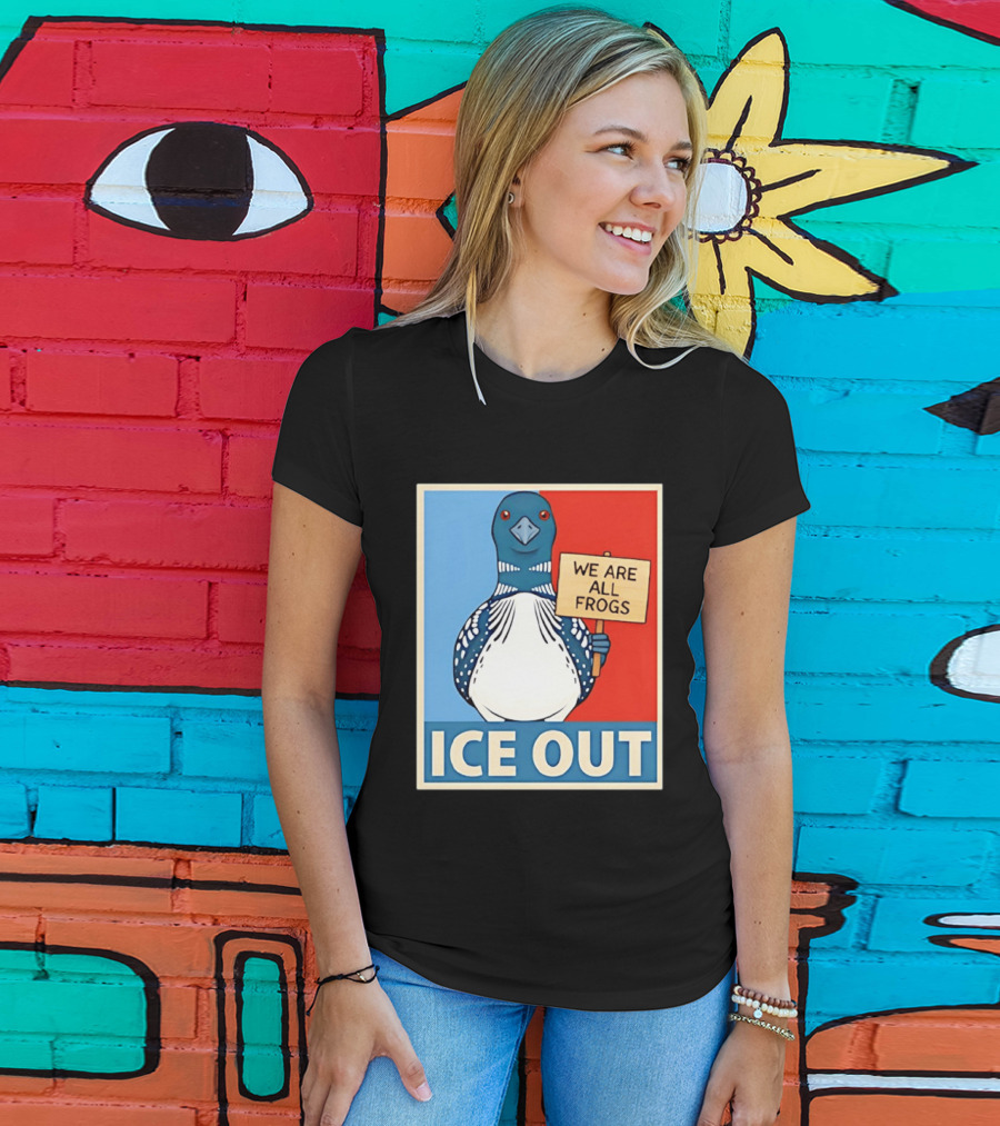 Minnesota State Bird Loon Ice Out We Are All Frogs T-Shirt