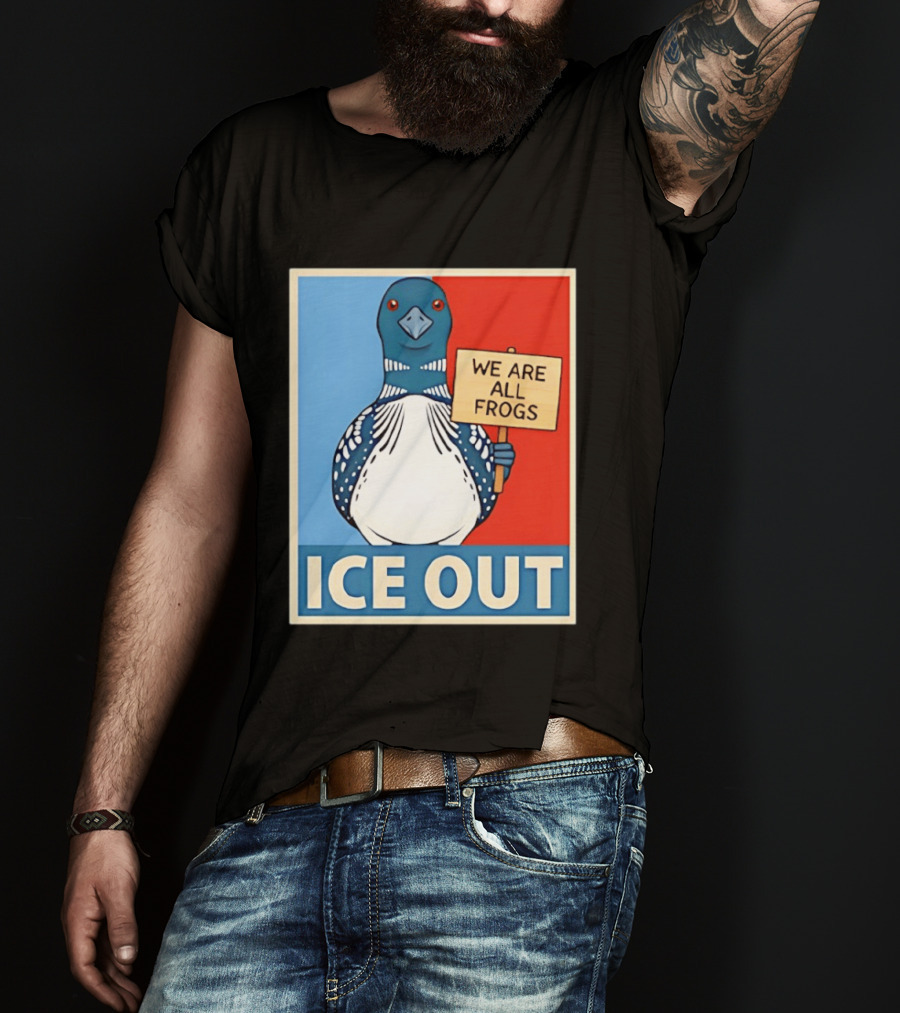 Minnesota State Bird Loon Ice Out We Are All Frogs T-Shirt