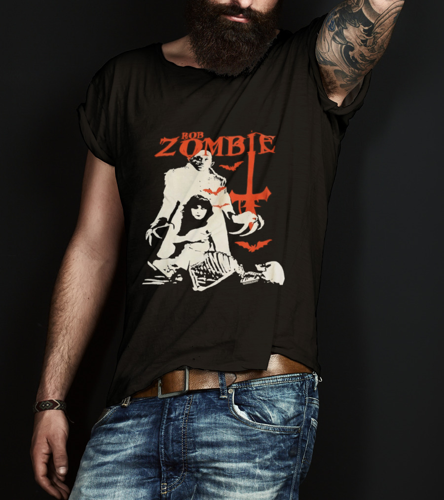 Rob Zombie Horror Red Bats Halloween T-Shirt