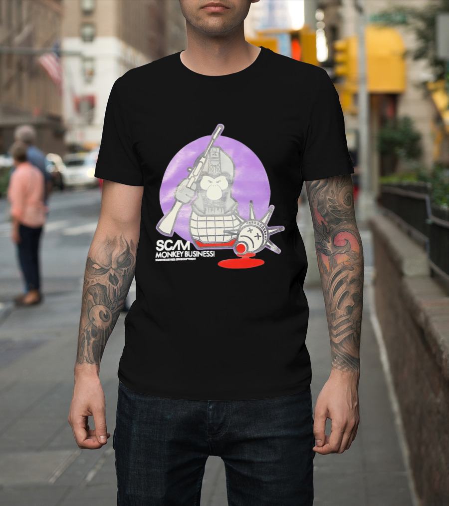 Scam Monkey Business Industries 2010 Liberty Statue T-Shirt
