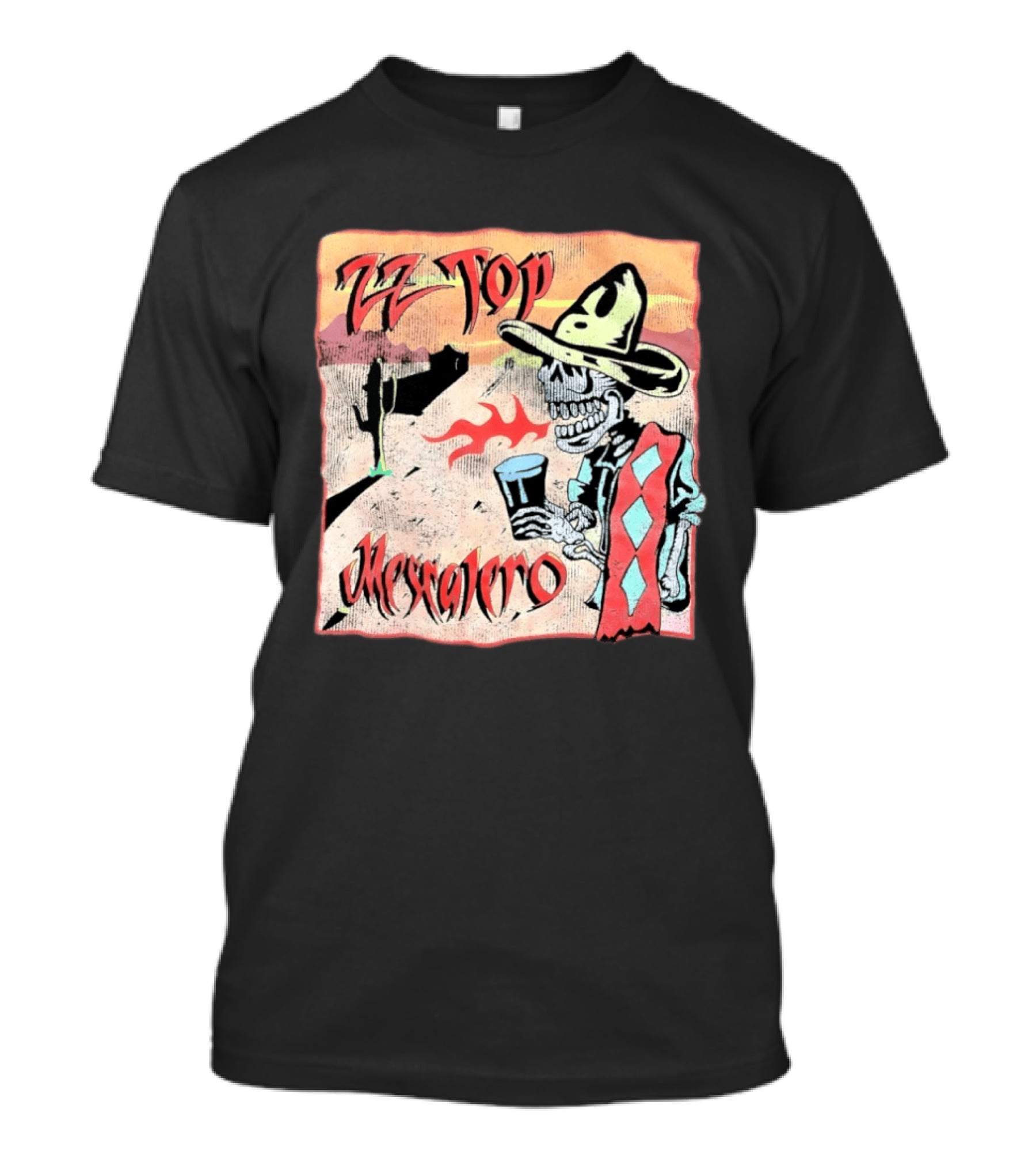 ZZ Top Mescalero Skeleton Desert Scene T-Shirt