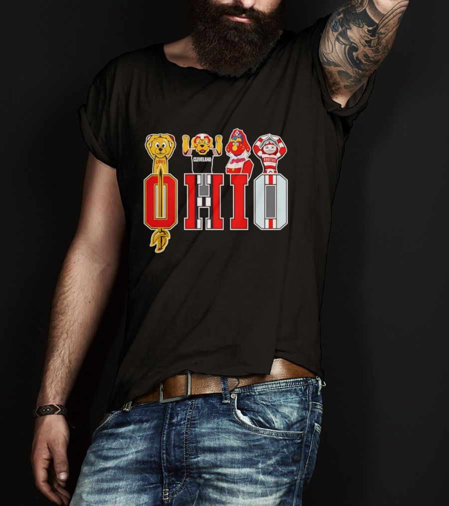Ohio Sports Teams Cavaliers Browns Buckeyes Cardinals Logos T-Shirt