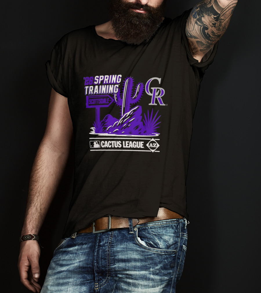 Colorado Rockies CR MLB 2026 Cactus League Spring Training Desert Scene T-Shirt