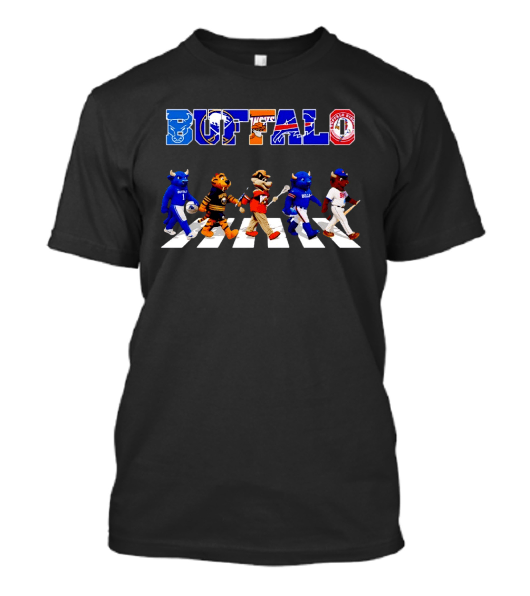 Buffalo Bills Sabres Bisons Mascots Abbey Road T-Shirt