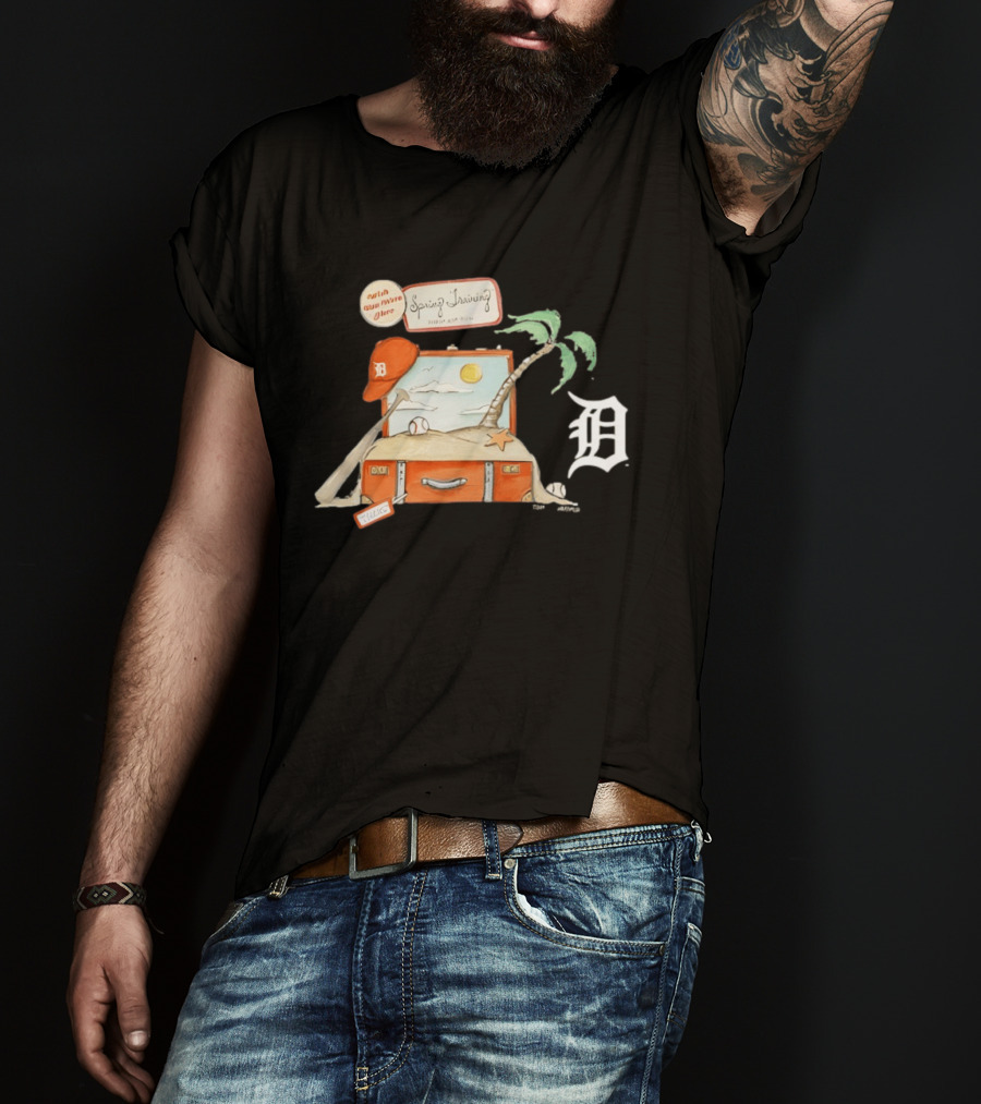 Detroit Tigers Tiny Turnip 2026 Spring Training Palm Tree Baseball Vintage Suitcase T-Shirt