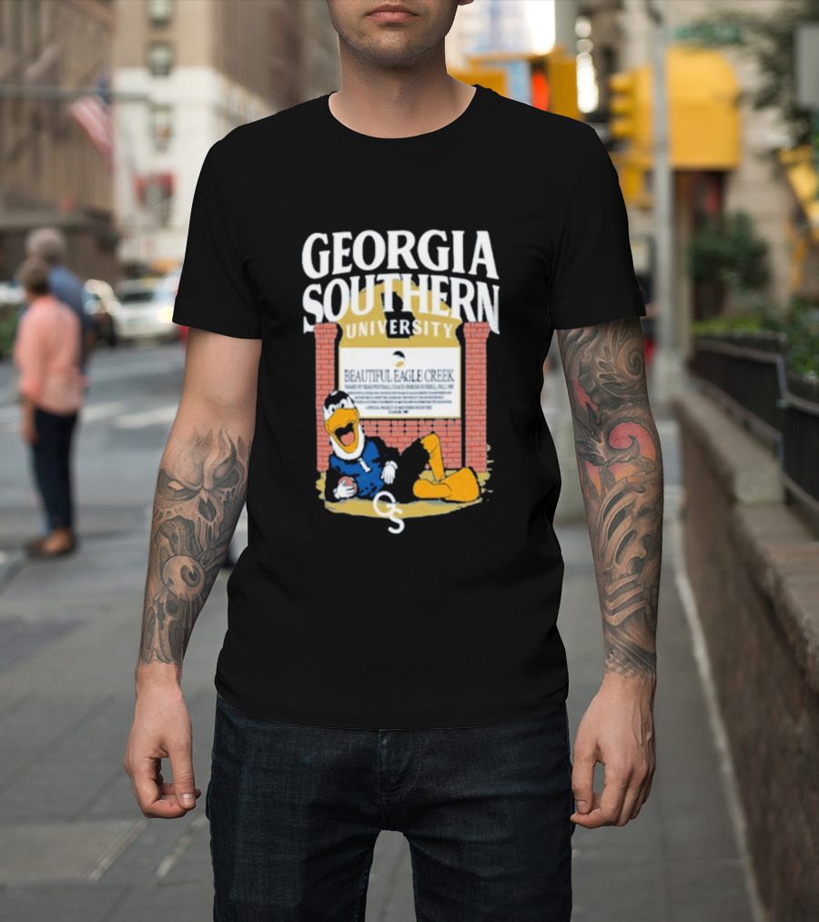 Georgia Southern University Beautiful Eagle Creek Mascot Relaxing Brick Sign T-Shirt