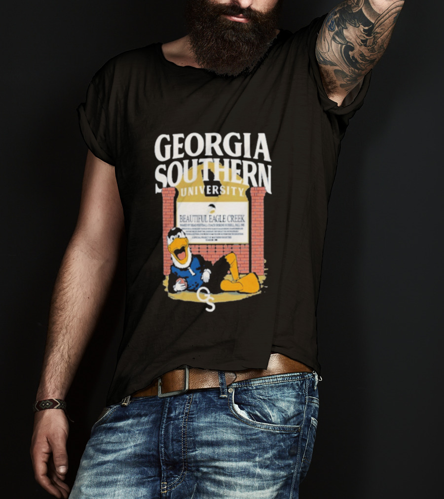 Georgia Southern University Beautiful Eagle Creek Mascot Relaxing Brick Sign T-Shirt