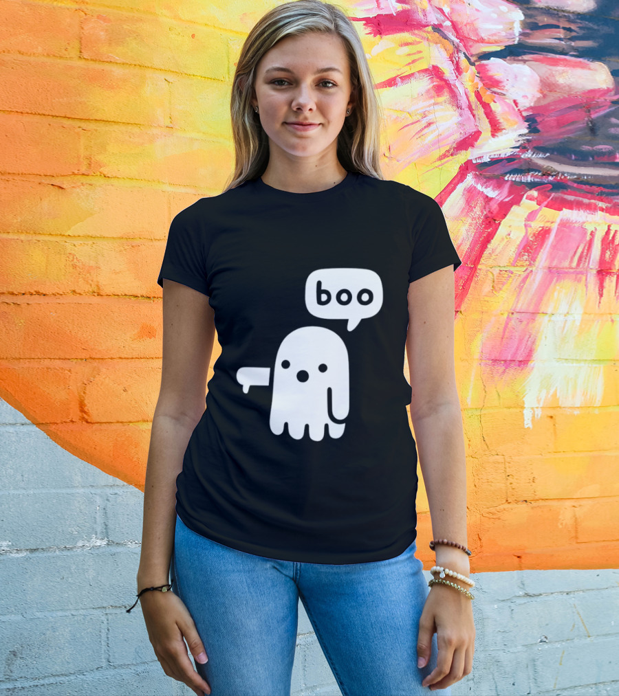 Boo Ghost Disapproval Gesture T-Shirt