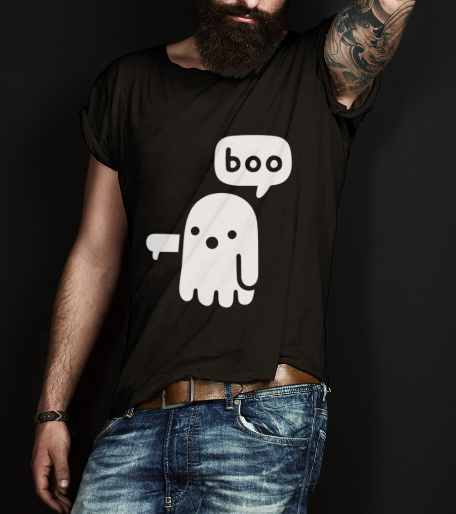 Boo Ghost Disapproval Gesture T-Shirt