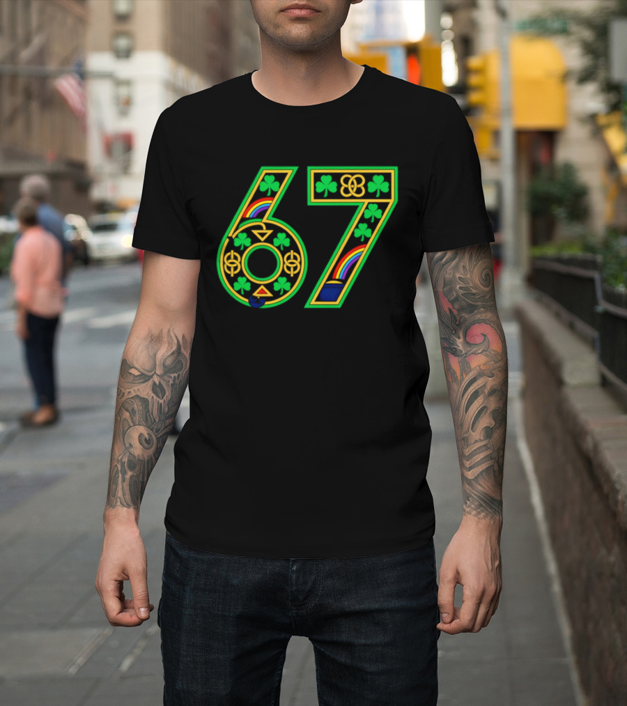 Celtic 67 Shamrock Irish Clover St Patrick's Day Rainbow T-Shirt