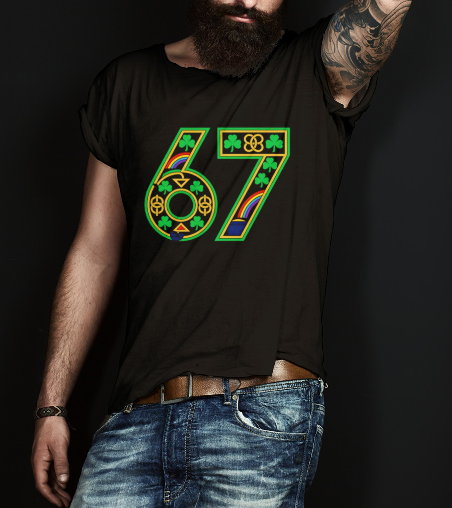 Celtic 67 Shamrock Irish Clover St Patrick's Day Rainbow T-Shirt