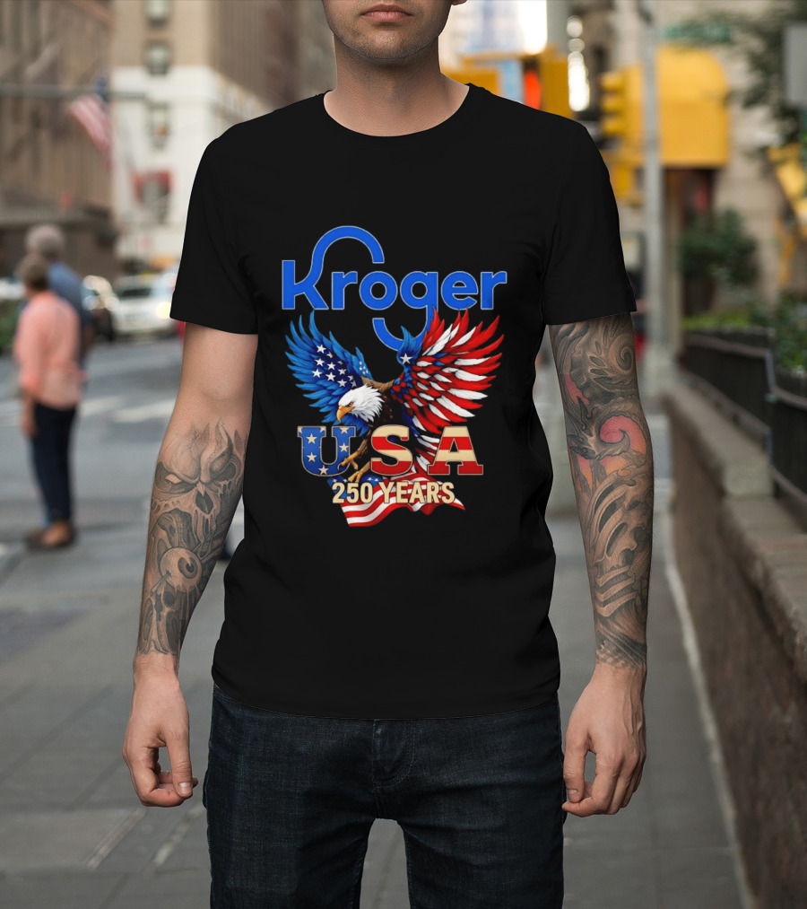 Kroger Eagle USA 250 Years American Flag T-Shirt