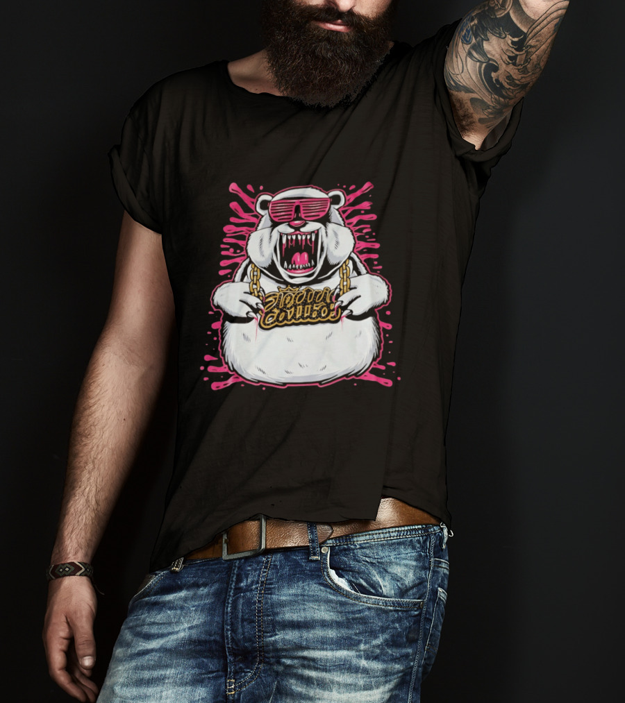 Electric Callboy Band Polar Bear Bling Sunglasses And Gold Chain T-Shirt