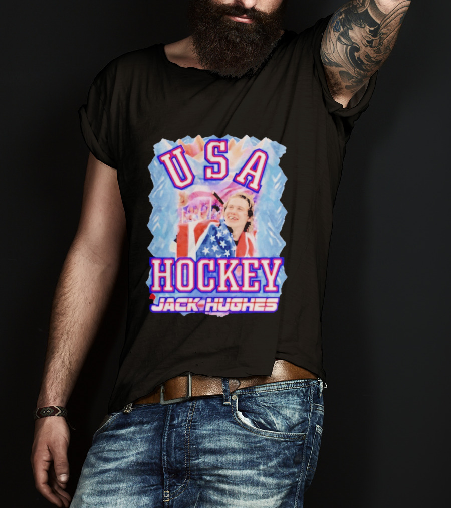 Jack Hughes USA Hockey Celebration 2026 T-Shirt