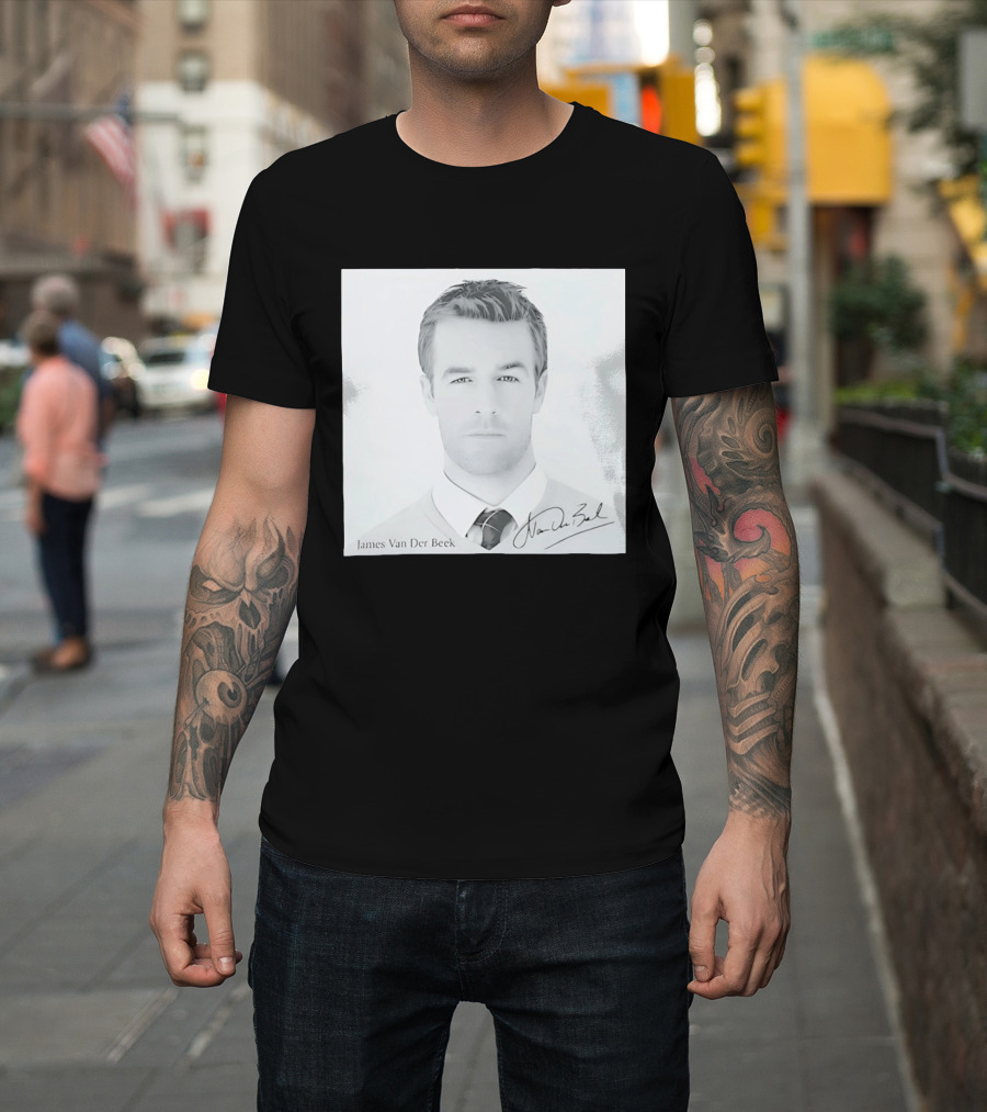 James Van Der Beek Autographed Memorial Photo T-Shirt