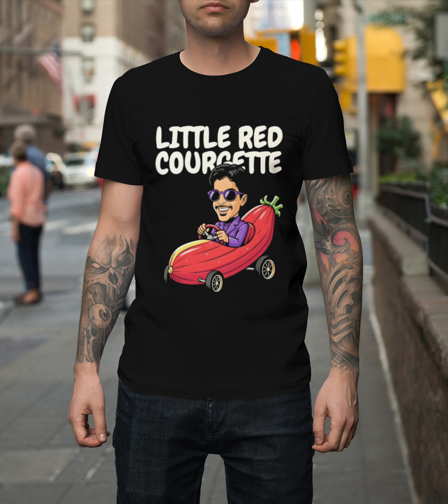 Little Red Courgette Prince Cartoon Funny Car Driving T-Shirt