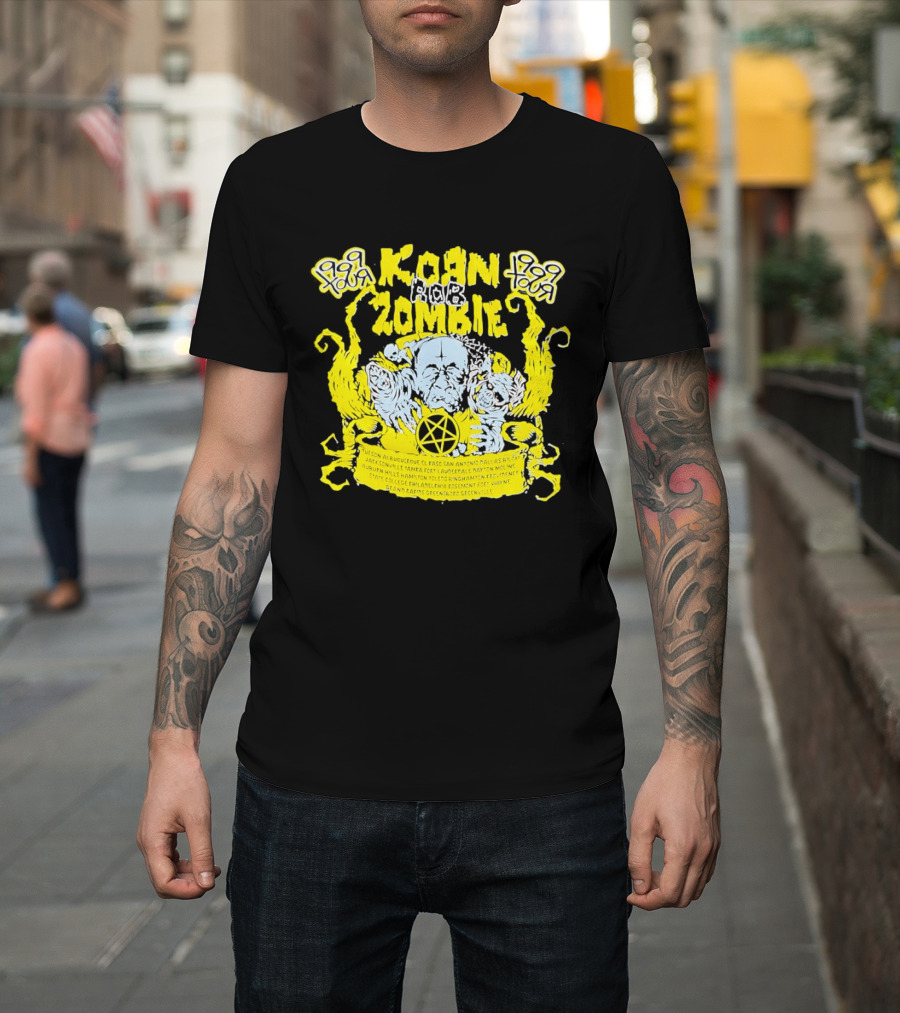 Korn Rob Zombie Tour 1999 Skull And Star Pentagram T-Shirt
