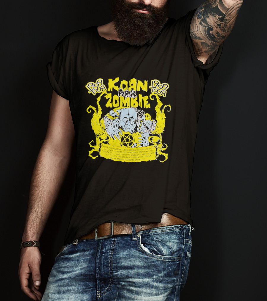Korn Rob Zombie Tour 1999 Skull And Star Pentagram T-Shirt