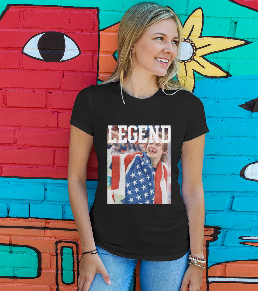 Men's Hockey USA Jack Hughes Legend American Flag Victory Celebration T-Shirt