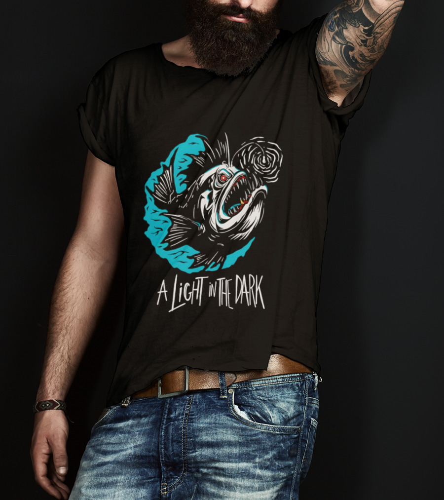 Monster Fish A Light In The Dark Blue Sea T-Shirt