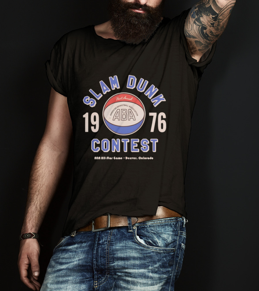 First Annual ABA Slam Dunk Contest 1976 All Star Game Denver Colorado T-Shirt