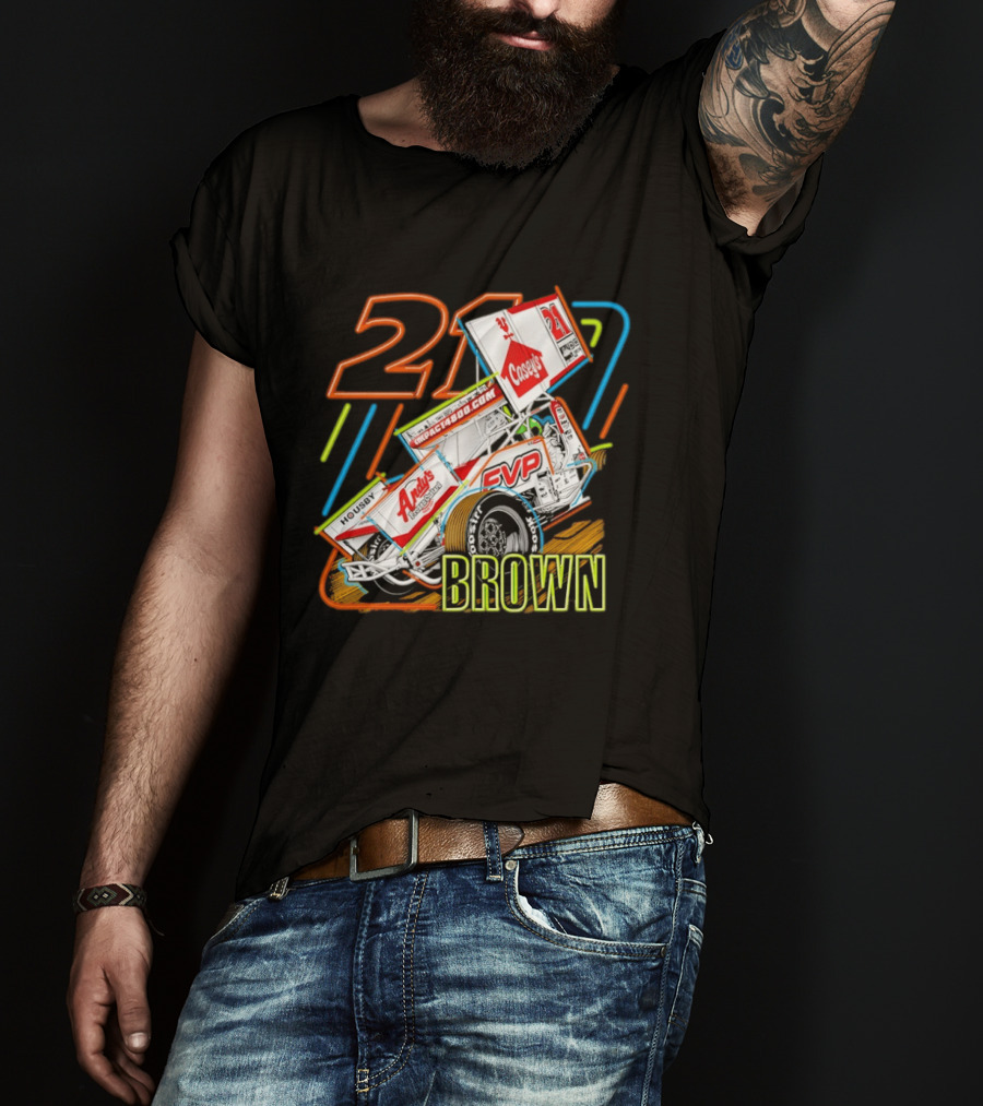 Sprint Car 21 Brown Andy's Casey's Impact 4800 Racing T-Shirt