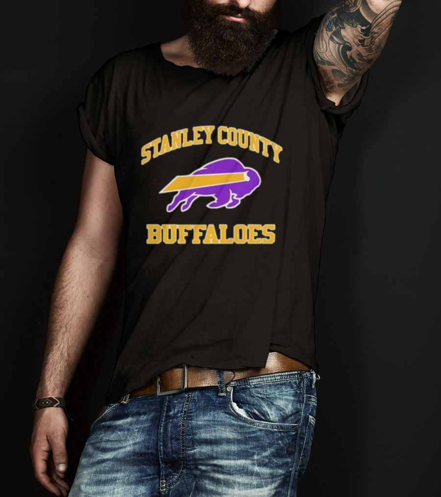 Stanley County Buffaloes Purple And Gold T-Shirt