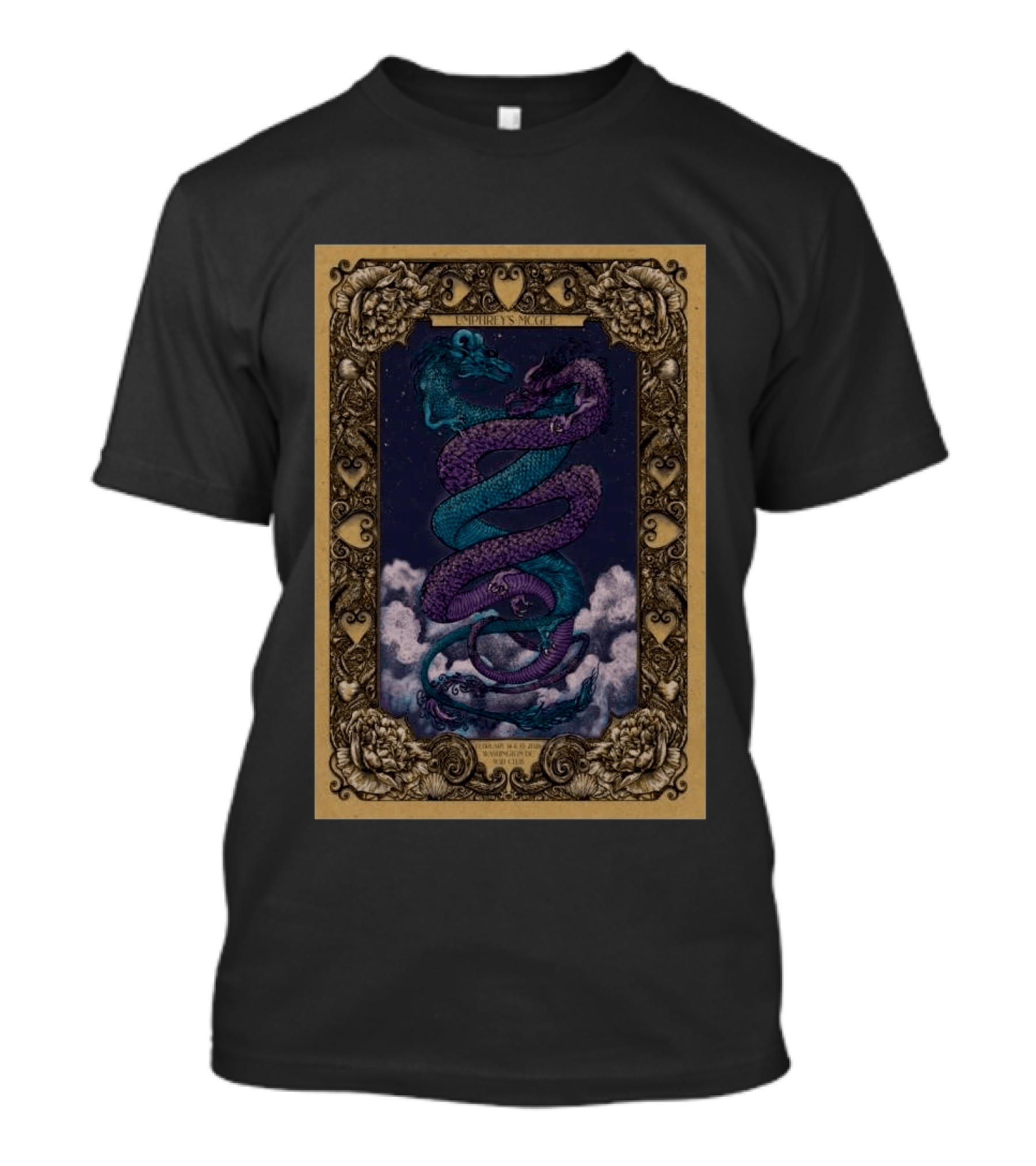 Umphrey's McGee Feb 14 15 2026 Washington D.C Dragon Roses T-Shirt