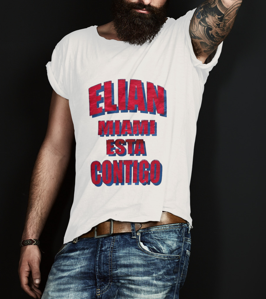 Elian Miami Esta Contigo Red Blue T-Shirt