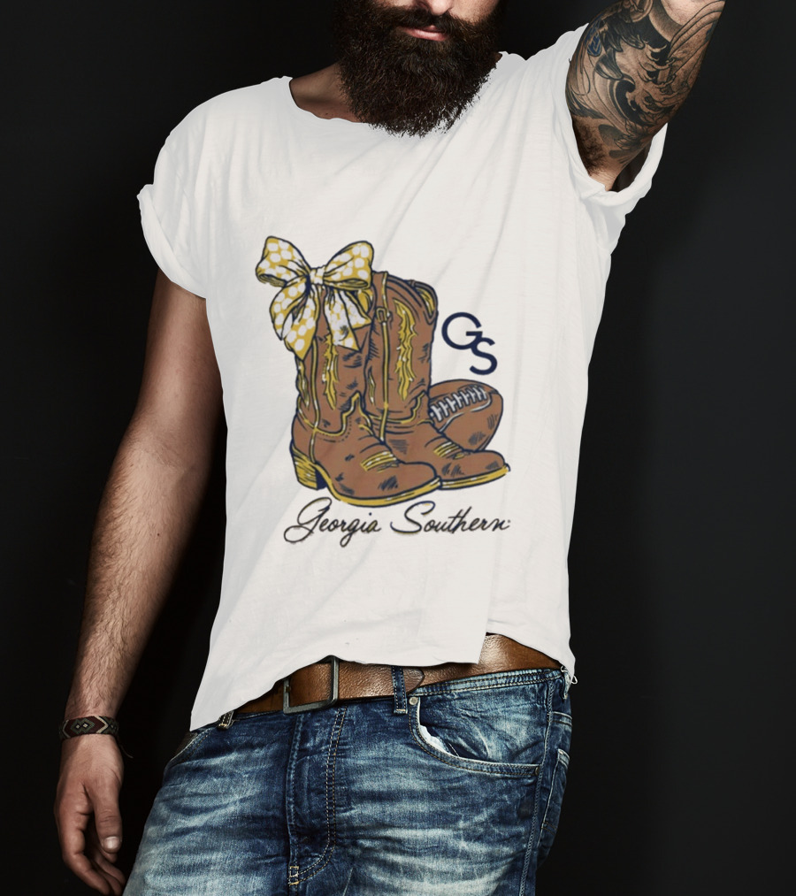 Georgia Southern Bow Boots Football GS T-Shirt