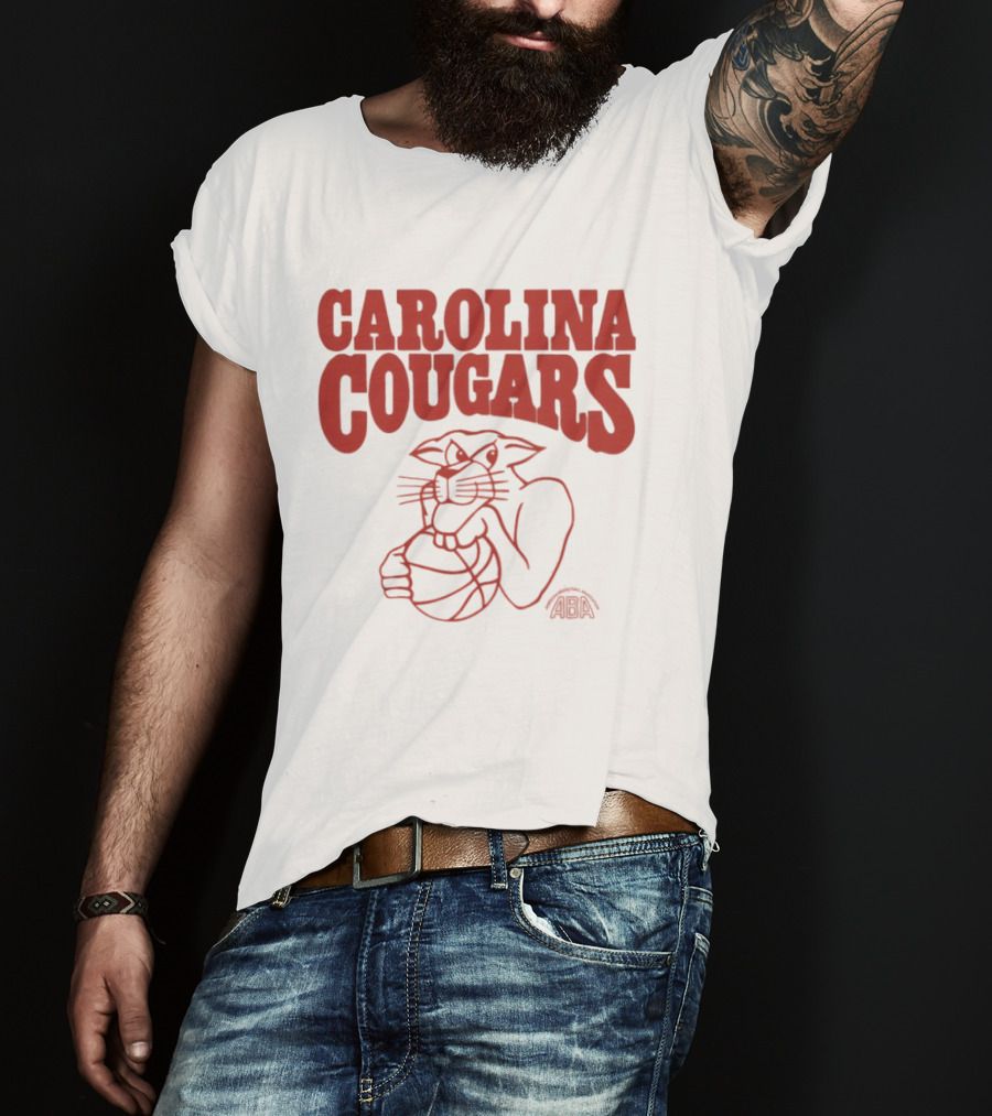 Carolina Cougars ABA Basketball Team Retro Cougar T-Shirt