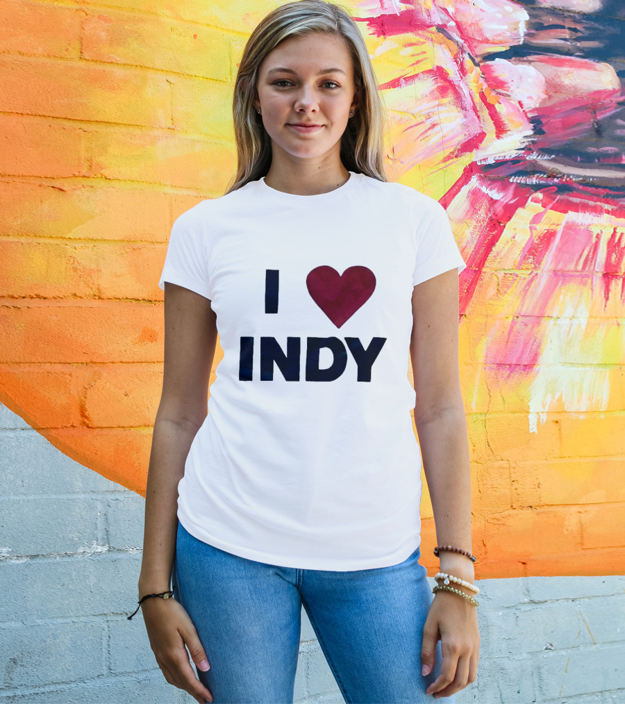 I Love Indy Heart Shape Indianapolis Sentiment T-Shirt