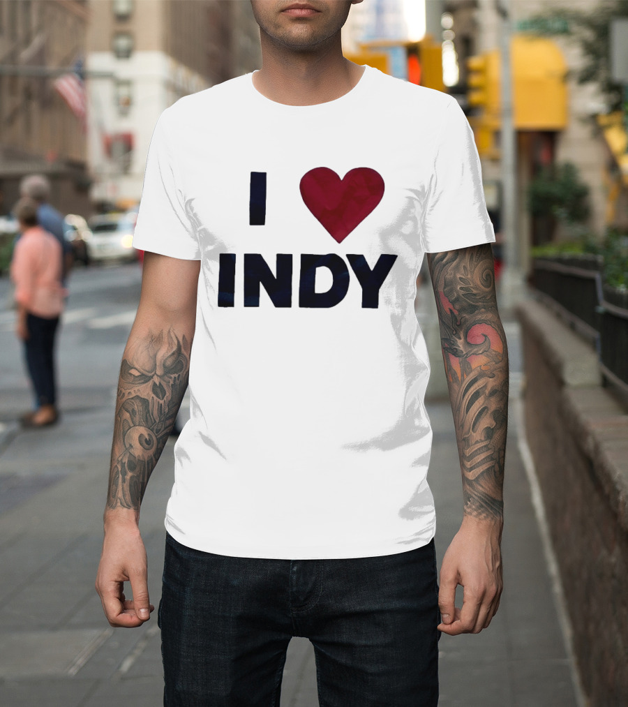 I Love Indy Heart Shape Indianapolis Sentiment T-Shirt