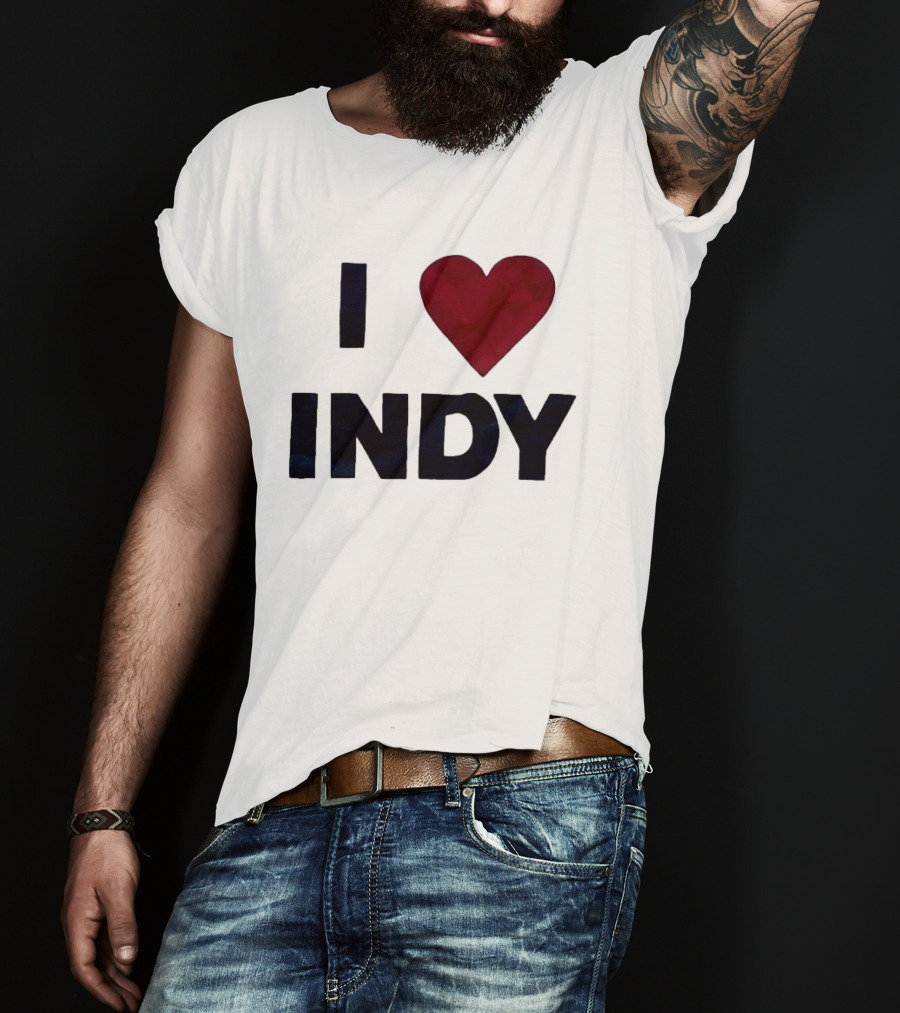 I Love Indy Heart Shape Indianapolis Sentiment T-Shirt