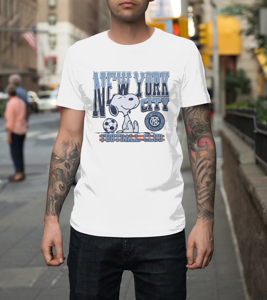 Peanuts Snoopy New York City Football Club Soccer Collaboration T-Shirt